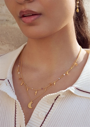 Toutsi necklace Forgyldt Maanesten